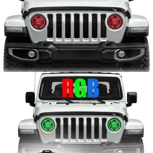 9 tommer farveændrende RGB Led halo lys til Jeep Wrangler JL 2018 2019