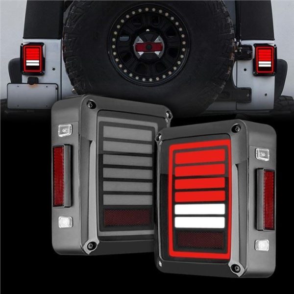 Morsun 12V bil LED baglygte til Jeep Wrangler 2007-2015 JK røget sort klar linse