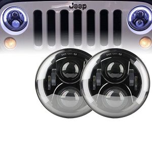 Morsun 7inch forseglet stråle LED Forlygte projektor til Land Rover 90 forlygte med Halo Lighting