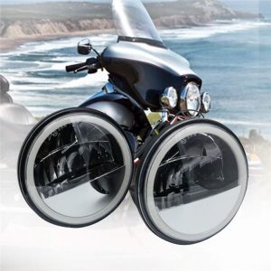 Morsun LED køre tågelygter til Harley-davidson tågelampe med Angel Eyes DRL